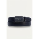 Ceinture automatique boucle crémaillère sans trous en croute de cuir de vachette 3.5 cm