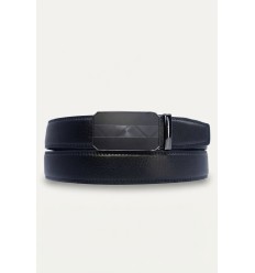 Ceinture automatique boucle crémaillère sans trous en croute de cuir de vachette 3.5 cm - 4