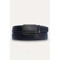 Ceinture automatique boucle crémaillère sans trous en croute de cuir de vachette 3.5 cm