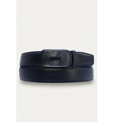 Ceinture automatique boucle crémaillère sans trous en croute de cuir de vachette 3.5 cm - 4
