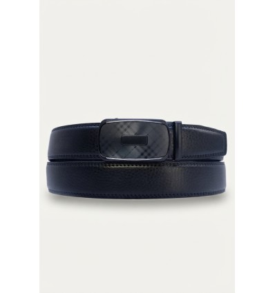 Ceinture automatique boucle crémaillère sans trous en croute de cuir de vachette 3.5 cm - 4