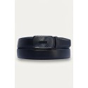Ceinture automatique boucle crémaillère sans trous en croute de cuir de vachette 3.5 cm