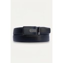 Ceinture automatique boucle crémaillère sans trous en croute de cuir de vachette 3.5 cm