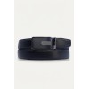 Ceinture automatique boucle crémaillère sans trous en croute de cuir de vachette 3.5 cm - 4