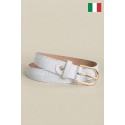 Ceinture femme en cuir de vachette impression Croco 30 mm de large Fabriqué en Italie
