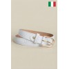Ceinture femme en cuir de vachette impression Croco 30 mm de large Fabriqué en Italie - 1