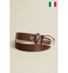 Ceinture femme en cuir de vachette impression Croco 30 mm de large Fabriqué en Italie - 1