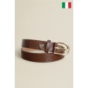 Ceinture femme en cuir de vachette impression Croco 30 mm de large Fabriqué en Italie
