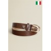 Ceinture femme en cuir de vachette impression Croco 30 mm de large Fabriqué en Italie - 1