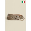 Ceinture femme en cuir de vachette impression Croco 30 mm de large Fabriqué en Italie