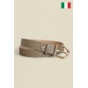 Ceinture femme en cuir de vachette impression Croco 30 mm de large Fabriqué en Italie - 1