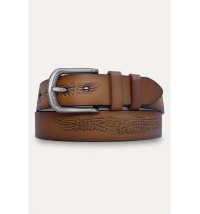 Ceinture homme en croûte de cuir de vachette largeur 4 cm - 3