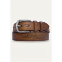 Ceinture homme en croûte de cuir de vachette largeur 4 cm