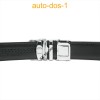 Ceinture automatique boucle crémaillère sans trous en croute de cuir de vachette 3.5 cm A05 noir