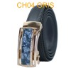 Ceinture femme automatique boucle crémaillère sans trous en croute de cuir de vachette CH04 gris