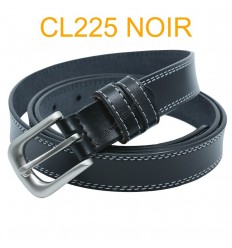 Ceinture femme en croute de cuir de vachette 750825 noir