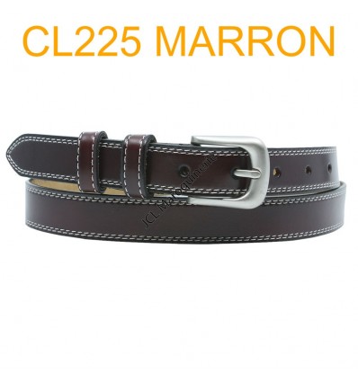 Ceinture femme en croute de cuir de vachette 750825 Marron