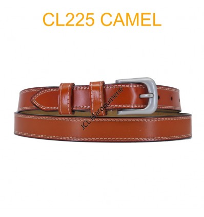 Ceinture femme en croute de cuir de vachette 750825 Camel