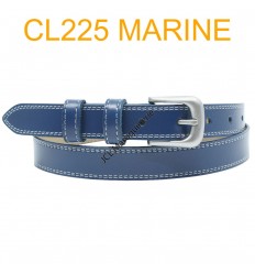 Ceinture femme en croute de cuir de vachette 750825 Marine