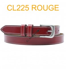 Ceinture femme en croute de cuir de vachette 750825 Rouge