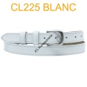 Ceinture femme en croute de cuir de vachette 750825 Blanc