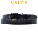 Ceinture femme en croute de cuir de vachette 826 Noir