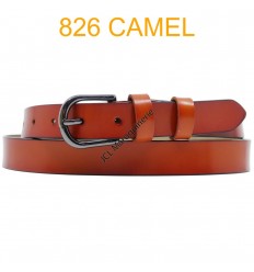 Ceinture femme en croute de cuir de vachette 826 Camel