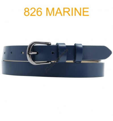 Ceinture femme en croute de cuir de vachette 826 Marine