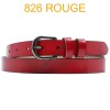 Ceinture femme en croute de cuir de vachette 826 Rouge