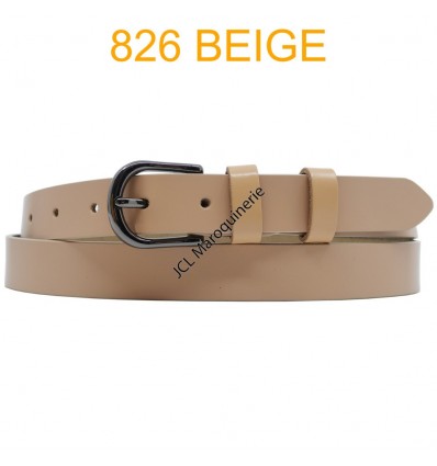 Ceinture femme en croute de cuir de vachette 826 Beige