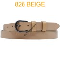 Ceinture femme en croute de cuir de vachette 826 Beige