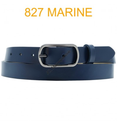 Ceinture femme en croute de cuir de vachette 827 Marine