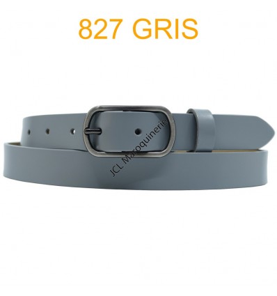 Ceinture femme en croute de cuir de vachette 827 Gris