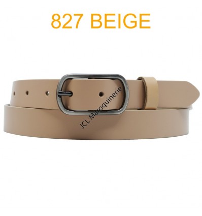 Ceinture femme en croute de cuir de vachette 827 Beige