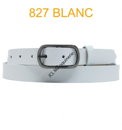 Ceinture femme en croute de cuir de vachette 827 Blanc