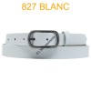 Ceinture femme en croute de cuir de vachette 827 Blanc