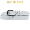 Ceinture femme en croute de cuir de vachette 826 Blanc