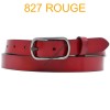 Ceinture femme en croute de cuir de vachette 827 Rouge