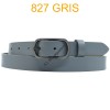 Ceinture femme en croute de cuir de vachette 827 Gris