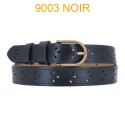 Ceinture femme en croute de cuir de vachette 9003 Noir