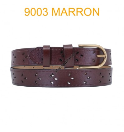 Ceinture femme en croute de cuir de vachette 9003 Marron