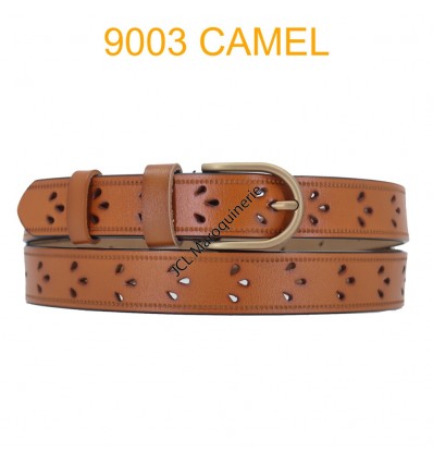 Ceinture femme en croute de cuir de vachette 9003 Camel