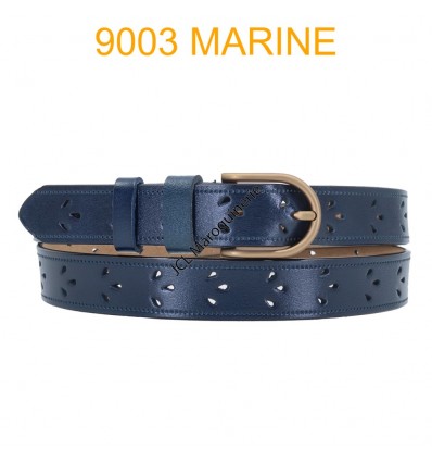 Ceinture femme en croute de cuir de vachette 9003 Marine