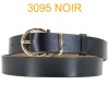 Ceinture femme large en croute de cuir de vachette 3095 Noir