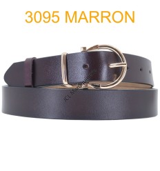 Ceinture femme large en croute de cuir de vachette 3095 Marron
