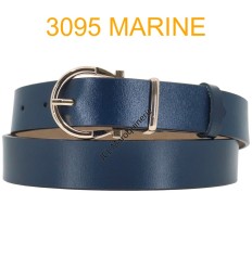 Ceinture femme large en croute de cuir de vachette 3095 Marine