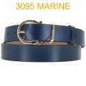 Ceinture femme large en croute de cuir de vachette 3095 Marine