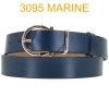 Ceinture femme large en croute de cuir de vachette 3095 Marine