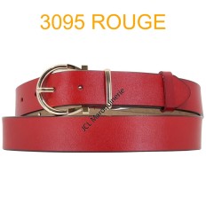 Ceinture femme large en croute de cuir de vachette 3095 Rouge
