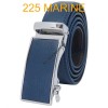 Ceinture femme automatique boucle crémaillère sans trous en croute de cuir de vachette 225 marine